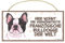 FRANZÖSISCHE BULDOGGE - Haustierschild mit Spruch und realistischer Grafik. Als Tür, Torschild, Wanddekoration geeignet. Warnschild, Holztafel, Hausschild.