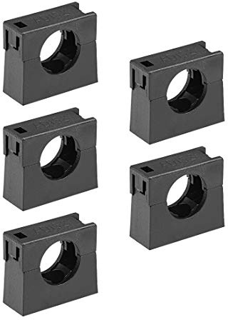 sourcing map 5Stk. Wellrohr Halter AD15,8 Montage Halterung Rohrschelle Klammer Clip doppelte Streben