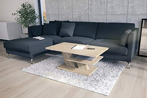 Mazzoni Cliff Couchtisch 110x60cm mit praktischer extra Ablage modern stabil vielseitig als Wohnzimmertisch Beistelltisch Sofatisch Zeitloses Design platzsparend robust für Wohnzimmer kleine Räume
