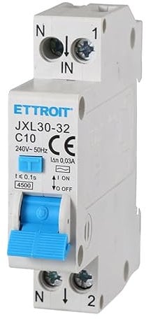 Interruttore Differenziale Salvavita 1P+N 32A C10 1 Modulo DIN M1