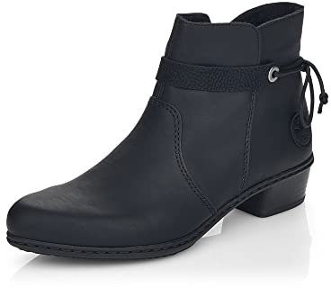 Rieker Damen Klassische Stiefeletten Y0782, Frauen Stiefeletten,uebergangsschuhe,uebergangsstiefel,flach,Boots,Stiefel,schwarz (01),37 EU / 4 UK