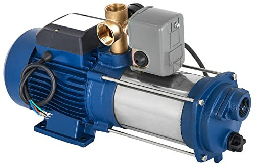 Kreiselpumpe Hauswasserwerk Gartenpumpe mit Druckschalter Wasserpumpe 1800W 9000 L/h 10bar Edelstahl Pumpe 230V