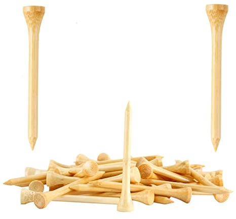 SHKIBY 250 Pack Professional Bamboo Golf Tees 2-3/4 Inch - Stronger Than Wooden Golf Tee Biodegradable & Less Friction