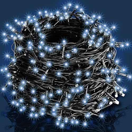Monzana® Lichterkette 600 LED 60m Innen Außen IP44 Stromsparend Stecker Leuchtkette Weihnachten Weihnachtsbeleuchtung Weihnachtsdeko Girlande Kaltweiß