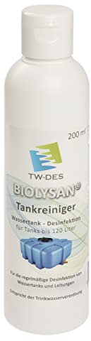 TW-DES BIOLYSAN Tankreiniger zur Desinfektion von Leitungen und Tank bis 120l, entspricht der Trinkwasserverordnung, für Wohnmobil Caravan Boot, Made in Germany