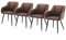 TUKAILAI Esszimmerstühle aus Kunstleder,Küchenstuhl Polsterstuhl Armlehnstuhl mit Armlehnen,Rückenlehnen,weiche Sitzpolster,Modern Sessel für Küche Esszimmer Wohnzimmer (Kunstleder×4, Braun)