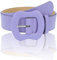 NiceYnn Ceinture avec Boucle en Cuir Imité Souple pour Pantalon Robe Chemise Manteau 3.8cm Large Bonbon Couleur ZA:Violet