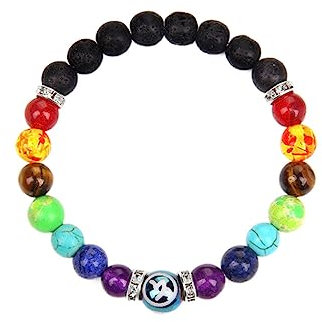 LODMLOER Sternzeichen-Armband, 7 Chakra, 12 Sternbild-Armbänder, 8 Mm Herren-Perlenarmband, Für Damen Und Herren, Lava-Yoga-Armreif, Strand-Sommer-Schmuck, Steinbock, 19 cm