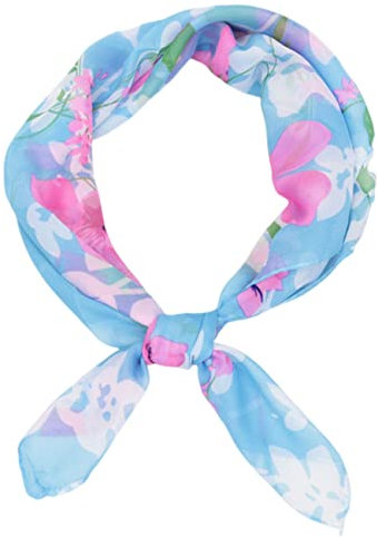 FAIRYGATE Schal Blau Damen Chiffon Satin Tuch für Haare Bandana Damen Kopftuch Quadrates Bedrucktes Halstuch Satin Seidentuch Schal DA2805