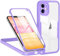 TVVTPU Cover per iPhone 11, 360 Gradi Antiurto Custodia con Protezione dello Schermo Integrata e Protezione Fotocamera, Trasparente Rugged TPU Bumper Doppia Protettiva Case per iPhone 11 6,1” - Viola