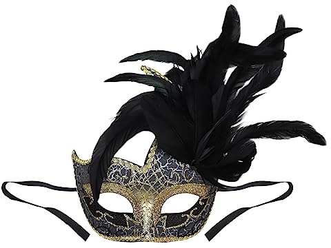 Faxianther Vintage Venezianische Maske Damen Herren Halbmaske Maskerade Maske Karnevalsmasken Augenmaske mit Zierborte Römische Tanzmaske Oper Gesicht Kostüm für Halloween