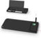 TOWON Desktop Glass Whiteboard with Wireless Charger Station, White Board Organizer for Desk Charger, Desk Whiteboard with Storage and Device Charging, Deskboard Buddy with Charger, Black, 34 x 17 CM