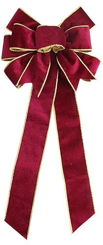 Wambere 60 cm Groß Weihnachtsschleifen Weihnachtsbaum Bogen Schleife Weihnachtsbaumschmuck Weihnachtsdekorationsschleifen Türdekoration Girlandendekoration Weihnachtsschmuck Christbaumschmuck,Weinrot