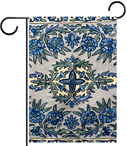 maroc motif mandala tapis vintage Drapeau de jardin 28x40 pouces,Petits drapeaux de cour,bannière verticale Double face,décoration extérieure