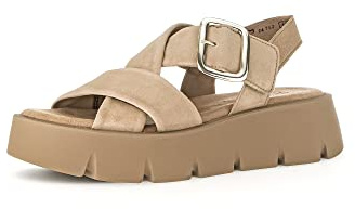 Gabor Damen Plateausandalen, Frauen Sandalen,Best Fitting,Plateausandaletten,Dicke Sohle,bequem,Sommerschuhe,Caramel (Uni),41 EU / 7.5 UK