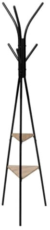 5five - porte manteau 6 crochets metal bois noir aliaj