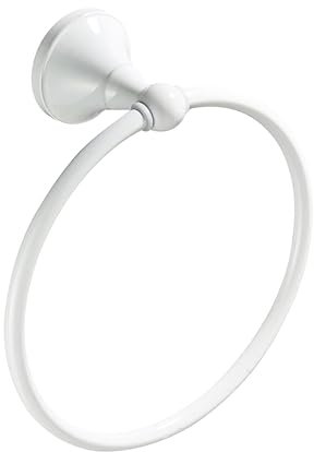 Veemoon Anneau Porte-Serviettes Salle De Bain Cuivre Blanc Rond Design Antique Brossé Support Mural Et Élégant pour Serviette