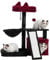 Gitelsnour Gothic Cat Tree, Halloween Cat Tower with condo, Basket, Large Bed, Platform, Scratch Board, Cat Scratching Posts for Indoor Cats, Black and Red GCT002SBR