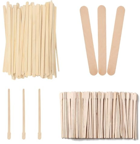 Madera Palos de Cera, 200 Piezas Palitos de Madera Aplicador, Palillos de Cera de Cejas, Espátulas de Cera, Palitos de Belleza para Depilación, Palitos de Madera para Depilación Cejas Nariz