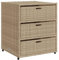vidaXL Gartenschrank, Geräteschrank mit viel Stauraum, Beistellschrank Schrank mit Türen, Balkonschrank Terrassenschrank, Beige Poly Rattan