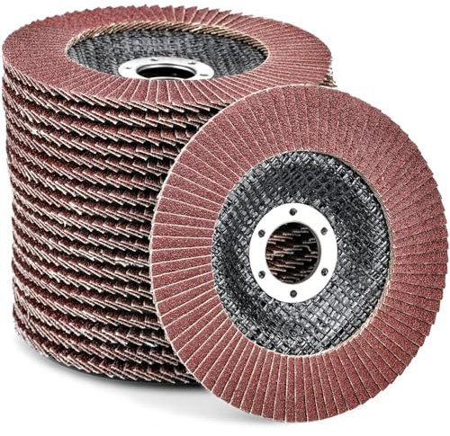 HATANSE 10 Pezzi Dischi Lamellari ø 125 mm x 22.2 mm Disco Lamellare Grana 120 Dischi Abrasivi per Acciaio Inossidabile Metallo e Legno