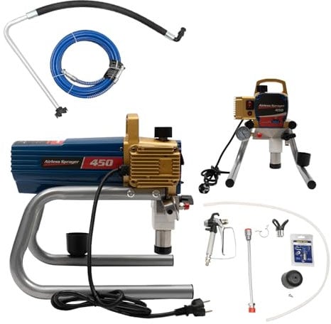 1500 W Airless Farbsprühgerät, Farbsprühsystem, 2.2 L/min, Tragbares Farbsprühgerät, mit 8 m Hochdruckschlauch, Manometer und Farbpistole, Geeignet für alle Arten von Lacken