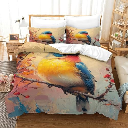 YKSDLFDUI Robin Bettbezug Set Bettwäsche Set Kinderbettwäsche-Set Reißverschluss Mit Kissenbezügen Betten Set Für Jungen Und Mädchen, Kinder Single(140x200cm)