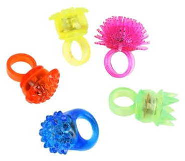 Generisch Bunte LED Leucht-Ringe Party-Ringe aus Gummi für Party JGA Hochzeit Festival 20er Set - mehrfarbig