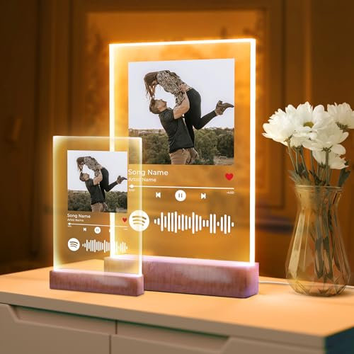 AdesiivoStudio Placa Spotify Personalizada - Lampara Personalizada con foto - Regalos originales para Hombre para Decoracion Hogar - Regalos Personalizados para Mujer - Cuadro Spotify Personalizado
