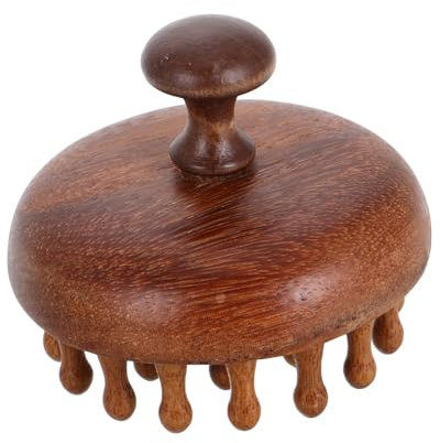 NOLITOY Holz Kopfhaut Massagebürste Aus Natürlichem Sandelholz Rundbürste Zur Haarpflege Stimuliert Die Kopfhaut Schuppen Und Juckreiz Für Gesünderes Haar Und Entspannende Massage