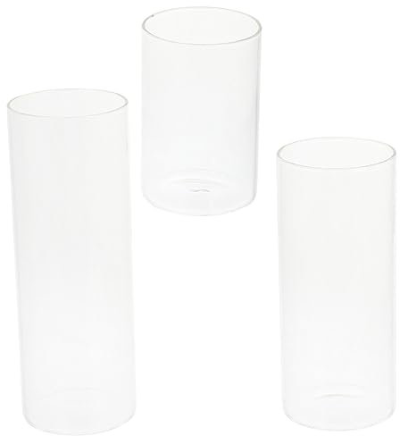 ADOCARN 3st Transparentes Kerzenglas Flammenlos Klarer Kerzenhalter Knospenvasen Wiederaufladbar Schwimmende Kerzen Teelichter Glühbirnen Kerzengläser Party Votiv- Gold