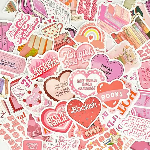 SJUIEO Rosa Liebesaufkleber, verschiedene Musteraufkleber, niedliche dekorative Aufkleber, Buch-Regenbogenmusteraufkleber, Graffiti-Aufkleber