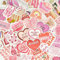 SJUIEO Rosa Liebesaufkleber, verschiedene Musteraufkleber, niedliche dekorative Aufkleber, Buch-Regenbogenmusteraufkleber, Graffiti-Aufkleber