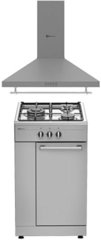 PACK AHORRO COCINA 50X50 CPB50INOX HORNILLO PORTABOMBONA + CAMPANA DECORATIVA INOX 60 CM/GRAN CAPACIDAD EXTRACCION / 3 QUEMADORES 1 WOK/ALTA GAMA