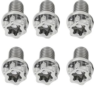 SIKUAI 6 Stück M10*15mm Schrauben aus Titanlegierung Race Spec Torx-Flanschschrauben Titan