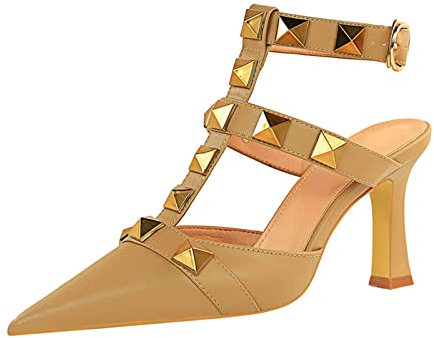 Heels Frauen High Heels Riemchen Sandalen Lady Nieten Block Heels Sandles Gladiator Sommer Luxus Replik Designer Schuhe 6.5 UK