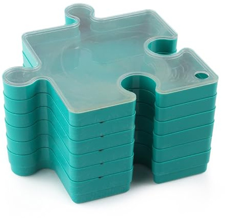 Boîte de rangement de puzzle de haute qualité | Organiser et commander facile | Plateaux de tri en forme de puzzle pour organiser des puzzles jusqu'à 1000 pièces, boîtes à colle pour adultes