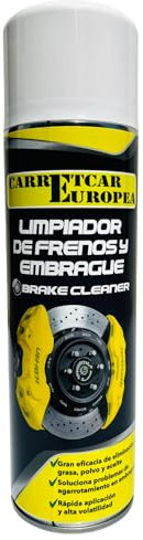 carretcar europea Limpiador de Frenos en Spray 1 Unidad 500 ml – Brake Cleaner para Coches, Motos, Bicis, Maquinaria | Limpiafrenos de Evaporación Rápida, Sin Residuos, No corrosivo, Sin acetona