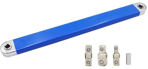 ZWCSHUU Clé d'extension décalée compacte de 39 cm avec 4 adaptateurs à Double Usage Outil Multifonction Universel Clé à Six Pans