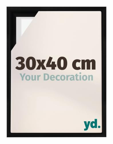 yd. Schattenfugenrahmen 30x40 Schwarz Matt - Rahmen für Leinwand - MDF Lyon | Schattenfugenrahmen für Leinwände, Geeignet für Leinwände bis 2 cm Dicke, Ohne Rückwand und Glas, Made in Holland