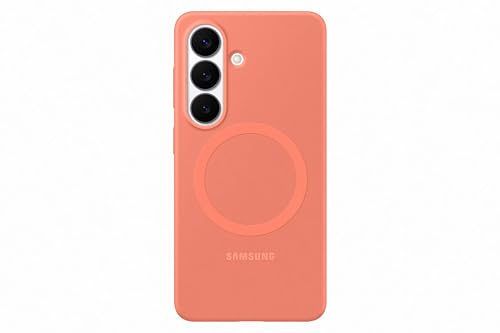 Samsung Silicone Magnet Smartphone Case EF-ES942, Hülle für das Galaxy S26, Handy-Hülle mit Magnetring zur Anbringung von Zubehör, Silikon, Schutz Case, stoßfest, dünn und griffig, Coralred
