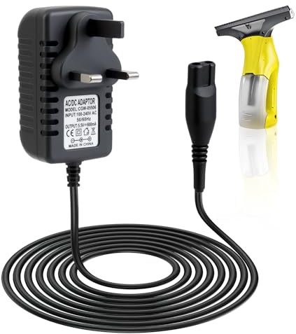 5.5V Charger for Karcher Window Vac Cleaner WV1, WV1 Plus, WV2, WV2 Plus, WV5, WV5 Premium, WV50, WV60, WV70, WV75 Power Cable Replacement Plug for Karcher Accessories