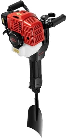 Pique-racines professionnel à essence 1900 W/52 cc – Fraise à souche puissante pour transplanter des arbres, couper les racines et soulever des mottes avec moteur à 2 temps (jusqu'à 55 J de force
