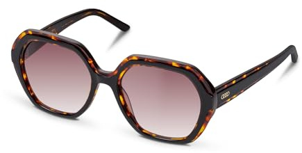 Audi 3112600200 Sonnenbrille Damen Brille Ringe Logo, schwarz/havanna