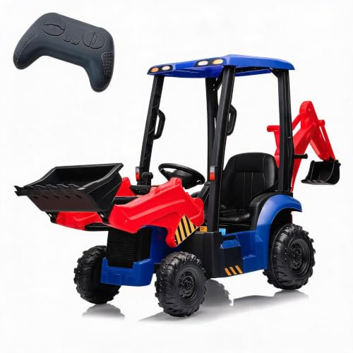 ZoomBuggy 12V Tracteur Électrique pour Enfants avec Pelle Mécanique