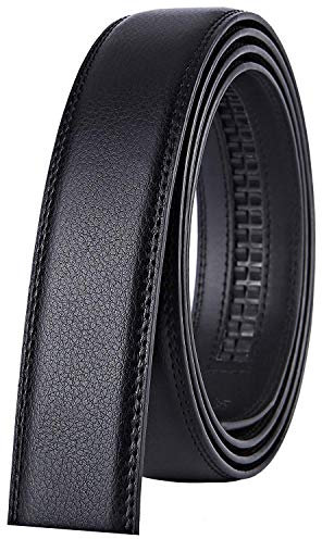 X XHtang Gürtel Herren Automatik Gürtel mit Automatikschließe-3,5cm Breite, Z.schwarz Gurt (Keine Schnalle), Länge 125cm Geeignet für 37-43 taille