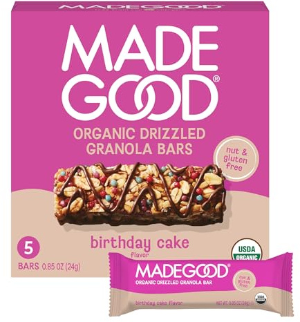 MadeGood Organic Chocolate Drizzled Granola Bars, 5ct, 4.25 OZ
