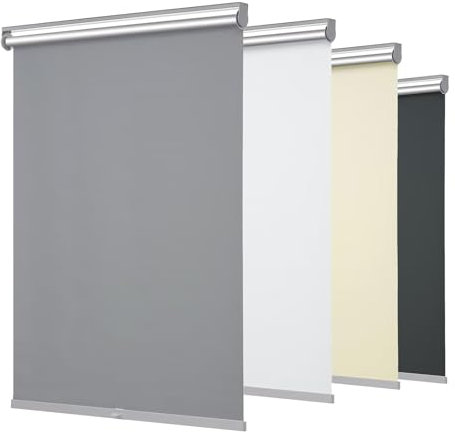 Changshade Cordless Blackout Roller Shades Blinds for Windows,Free-Stop Shades with Valance,Thermal Insulated UV Protection Waterproof Roll Up Window Blinds for Home,Office,Grey,31 W x 72 H