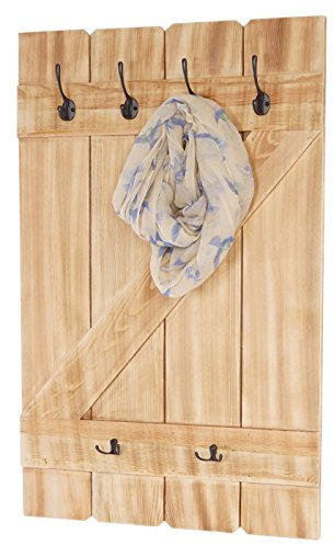 Mendler Wandgarderobe HWC-D13AM, Garderobe Garderobenpaneel, 6 Haken 91x60cm - Kiefer
