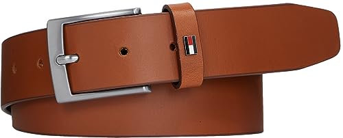 Tommy Hilfiger Herren Gürtel Adan 3,5 cm Ledergürtel, Braun (Cognac), 80